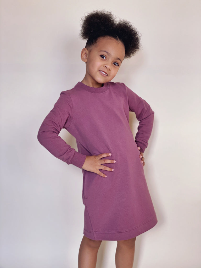 Bamboo Fleece Sweater Dress in Rose Brown